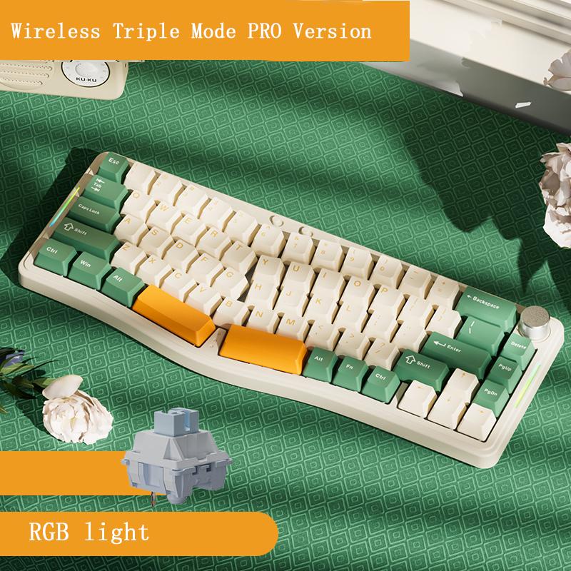 Ajazz AKS068pro Mechanical Keyboard Ergonomic Tri-Mode Gasket Structure VIA Solution Kit Finished Product