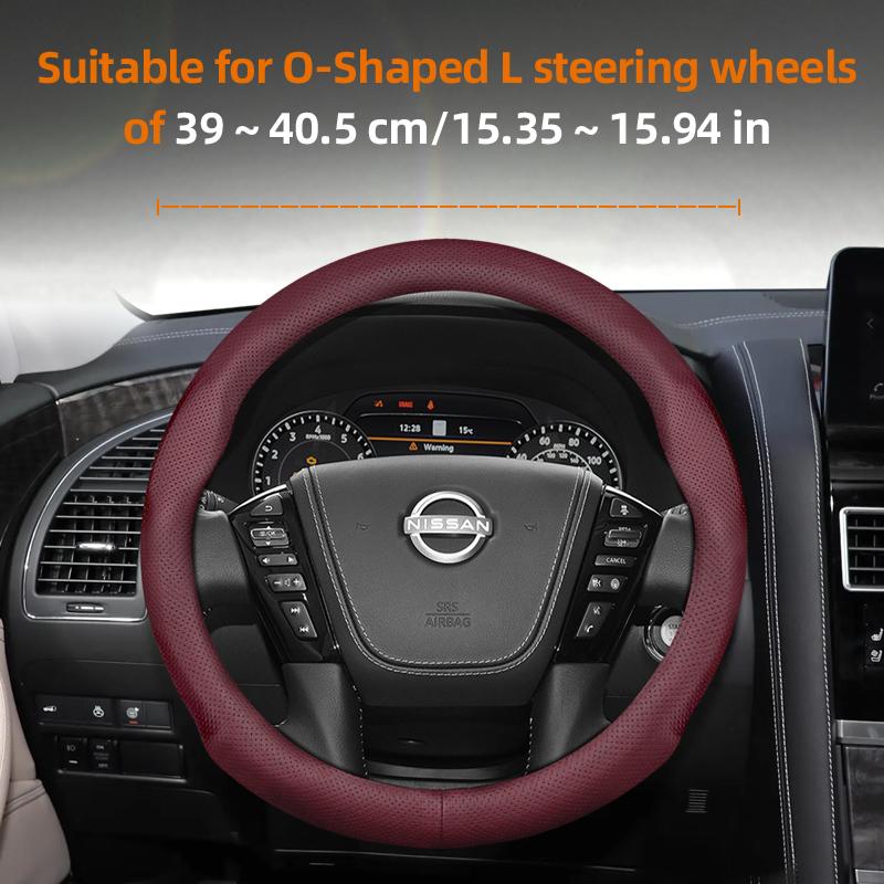 vcxja9 Suitable for Nissan Ultra-Thin Breathable Leather Steering Wheel Cover Suitable for Qashqai J10 J11 March Terrano2 Pathfinder R51 Note E12 