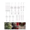 18Pcs Crystal Clear Acrylic Snowflakes And Icicles Christmas Tree Hanging Decorations Winter Theme Festive Adornments