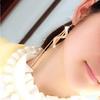 Women's Fashion S-Shape Long Tassels Rhinestone Hook Dangle Linear Earrings