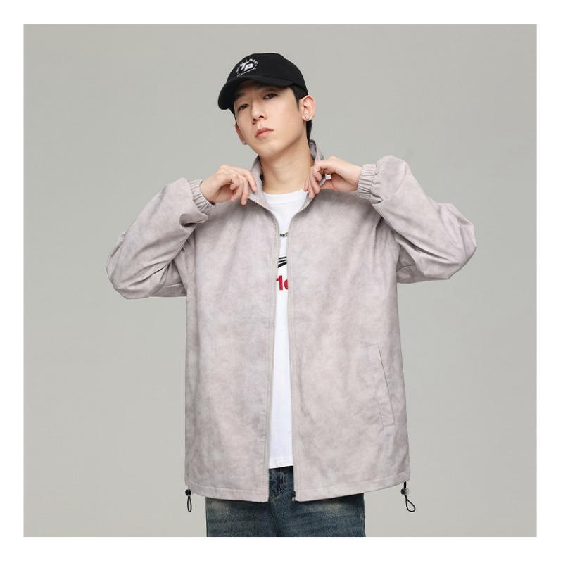 Трендовое повседневное пальто мужское весна и осень новая свободная уличная мода подростковая простая куртка Tide