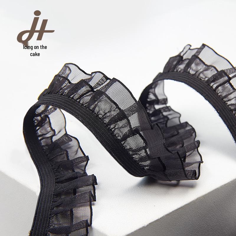 Эластичная сетчатая кружевная отделка для DIY декора - Плиссированный дизайн с оборками