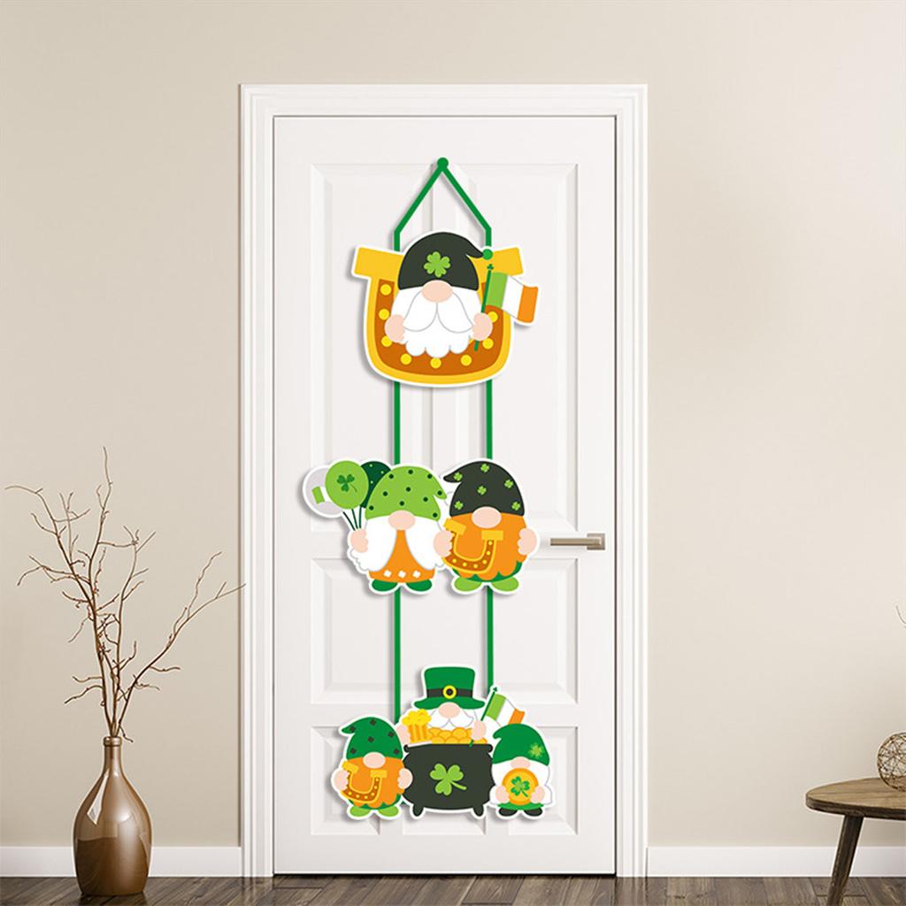 St Patrick Shamrock 3Pcs Paper Door Hanging Decoration for Party Home Decor