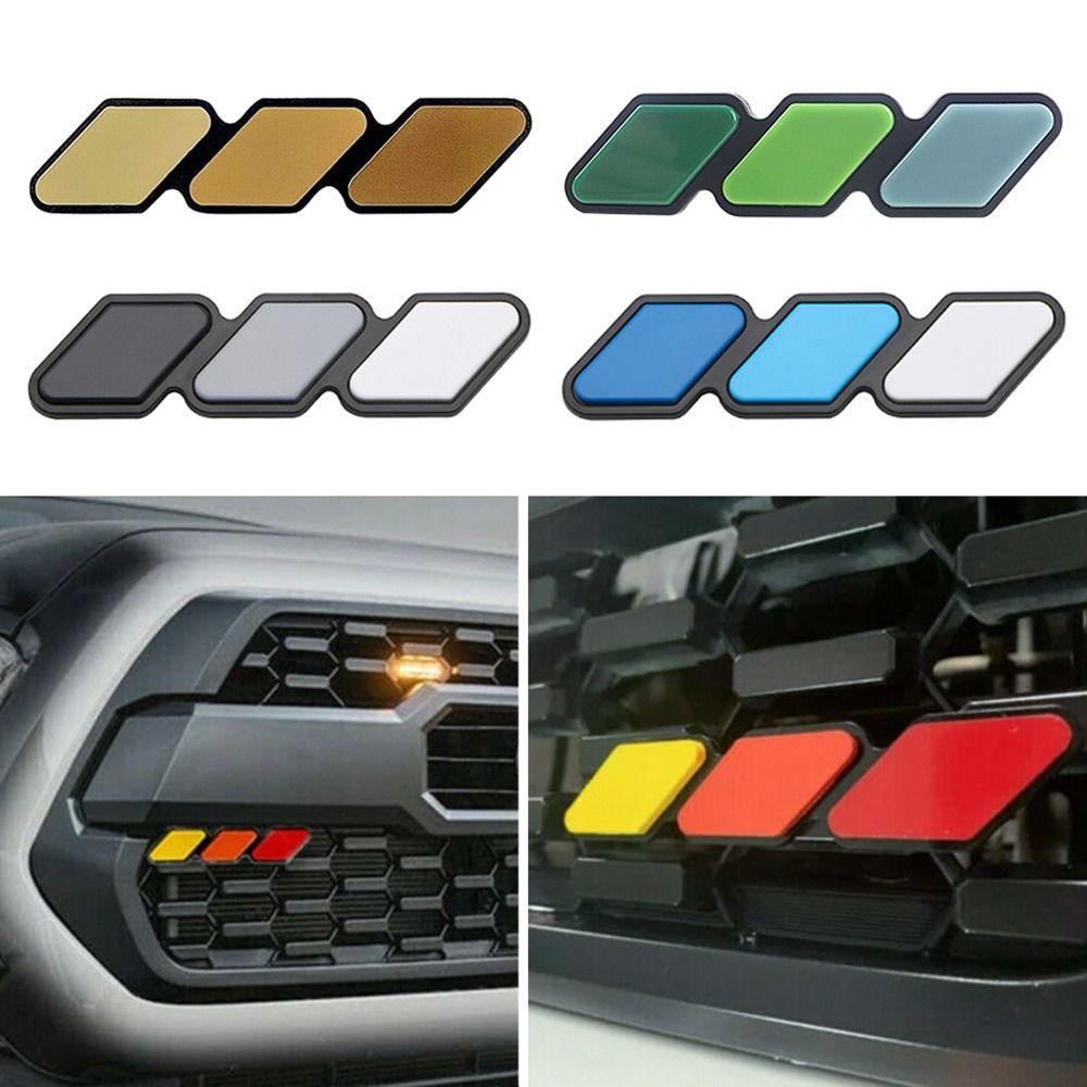 For Toyota Anti-collision Emblem 3 Grille Badge Car Protection Modified Decorative Strip