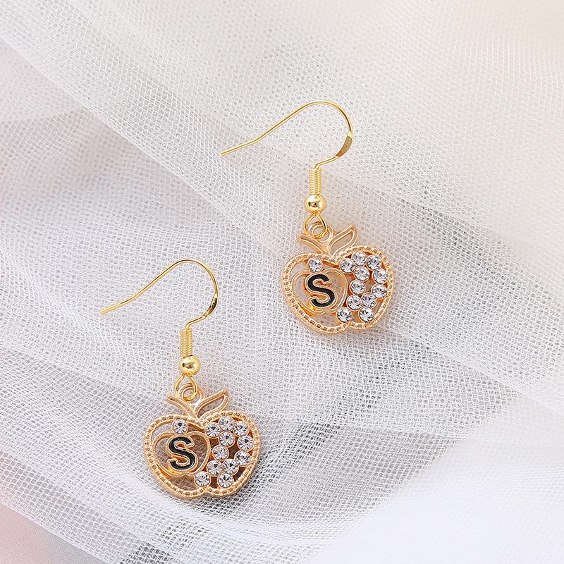 Комплект из колье и серег 'Рождественское яблоко' из 18-каратного золота с бриллиантами для женщин - Европейская и американская модная бижутерия