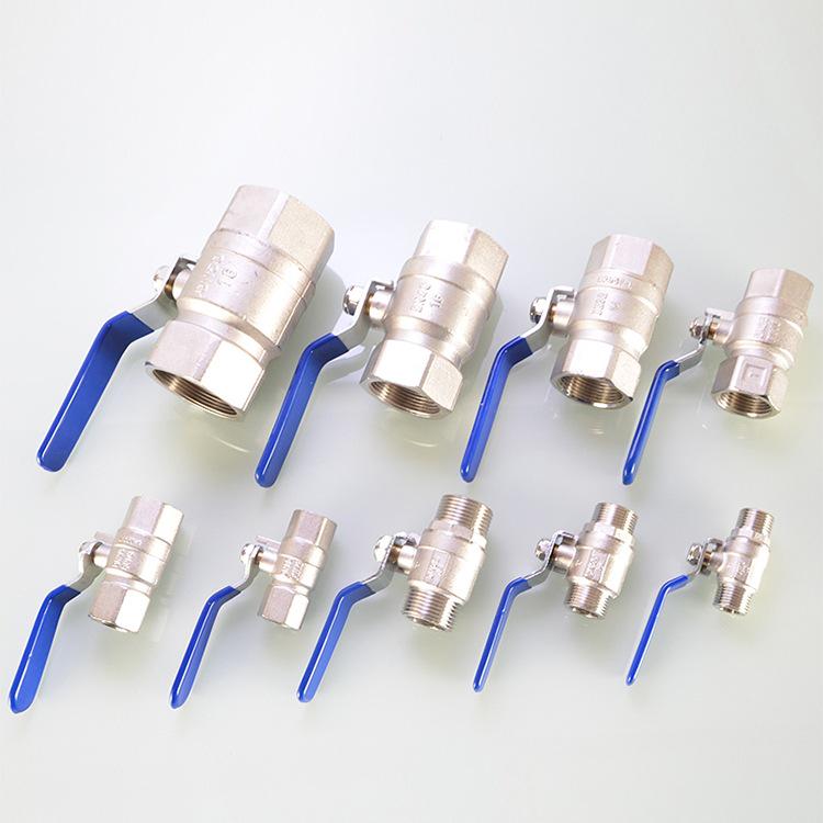 Large Flow 2-Piece Brass Ball Valve with Male/Female Threads for Water Pipes, Available in 1", 1.2", 1.5", and 2" Sizes