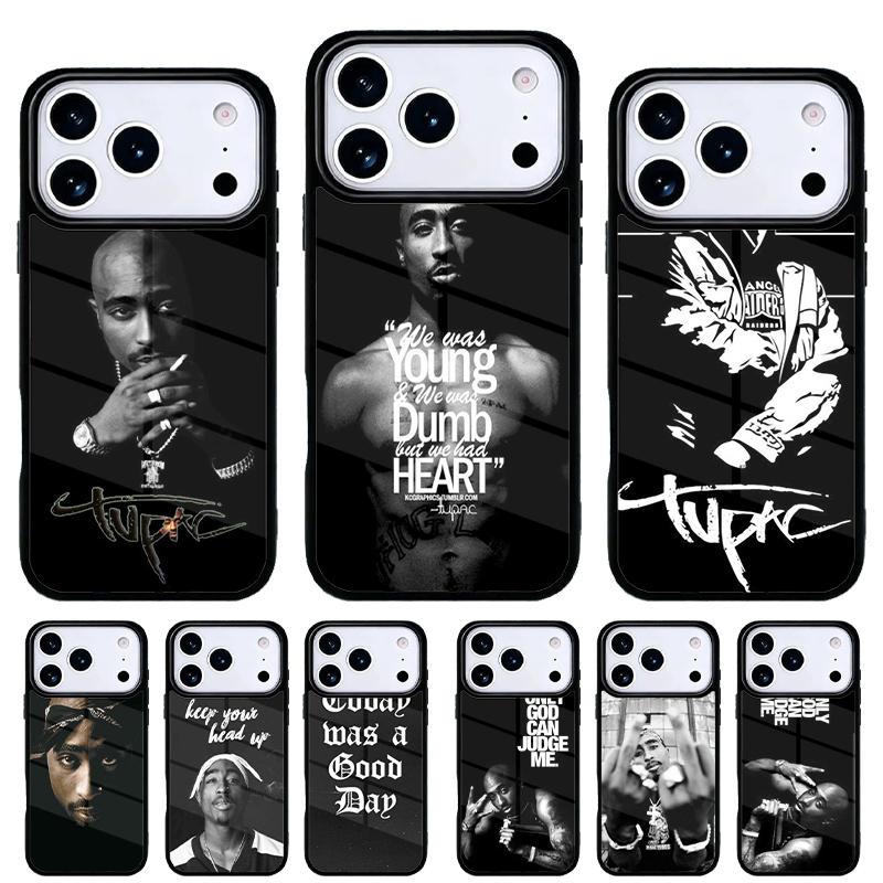 Hiphop Rap Singer 2Pac Tupac Shakur Phone Case for iPhone 17 16 15 14 13 Pro Max Back Cover for 12 11 Pro Coque