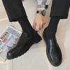 Black Small Leather Shoes Men's British Style Student Versatile Soft Leather Korean Version College Style Japanese Thick-soled Young Men's Leather
