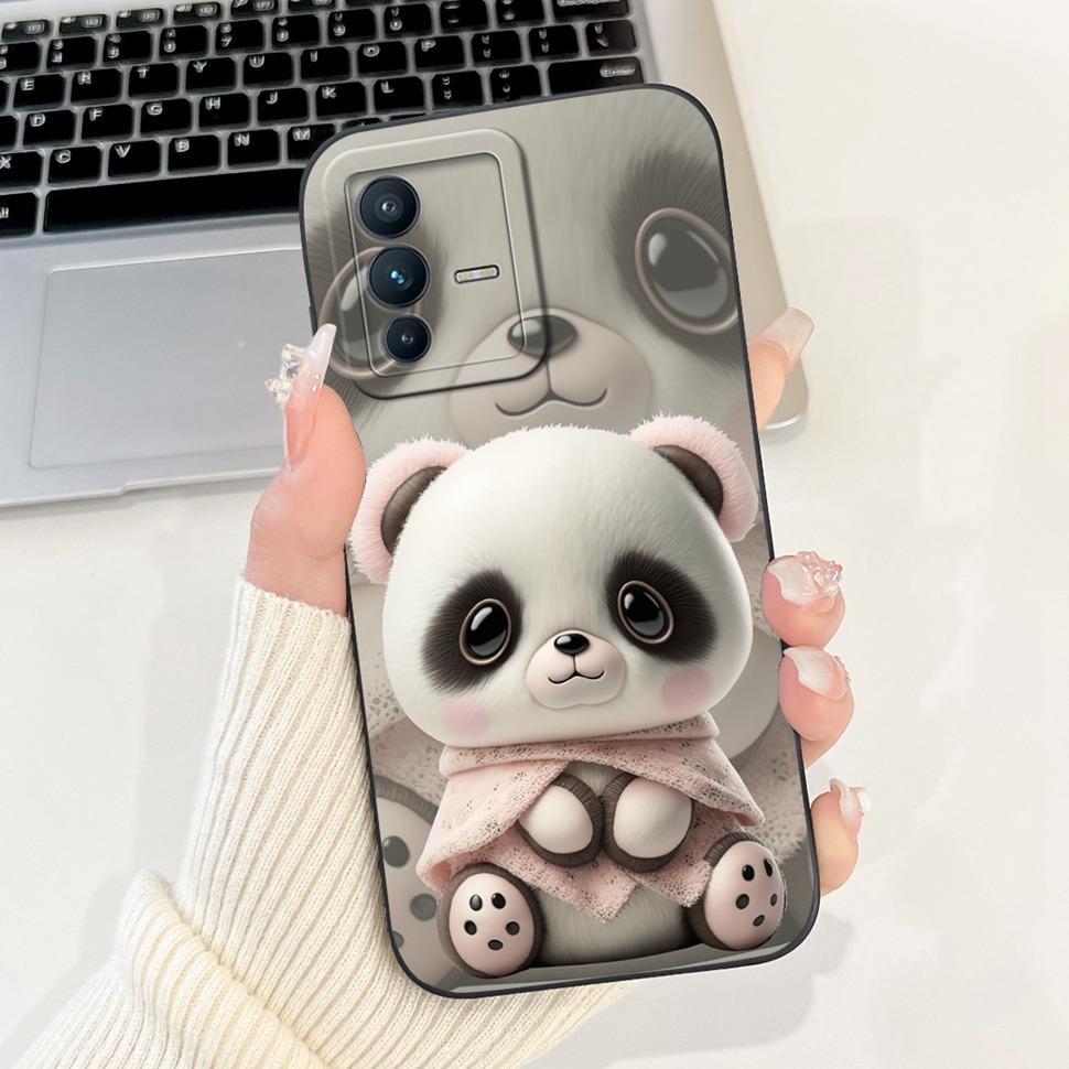 Fashion Panda Cover For Vivo V23 5G Case V2130 V2303 Soft Silicone TPU Fundas Phone Cases For Vivo V 23 V23 5G Back Cover Bumper