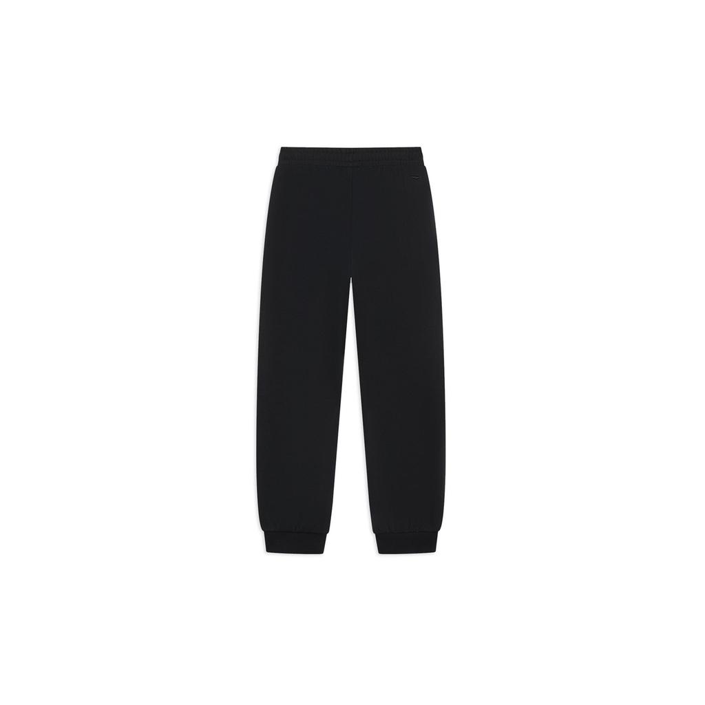 Li Ning Sports Lifestyle Series однотонные флисовые теплые повседневные спортивные брюки женские брюки черные AKLSG62-2