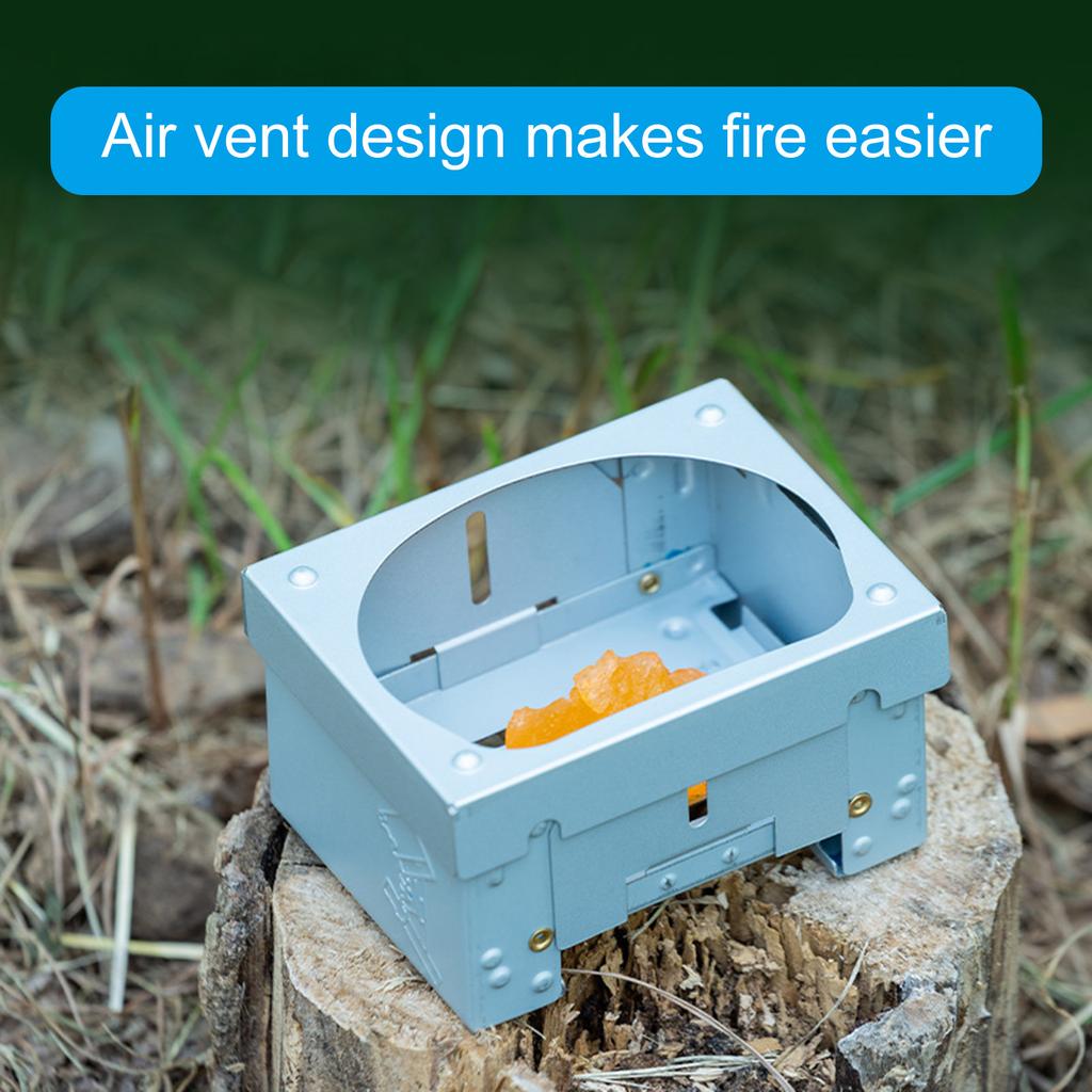 Печь на твердом топливе с ветрозащитным экраном, складная печь на твердом топливе, утолщенная походная печь для походов, кемпинга, барбекю, пикников