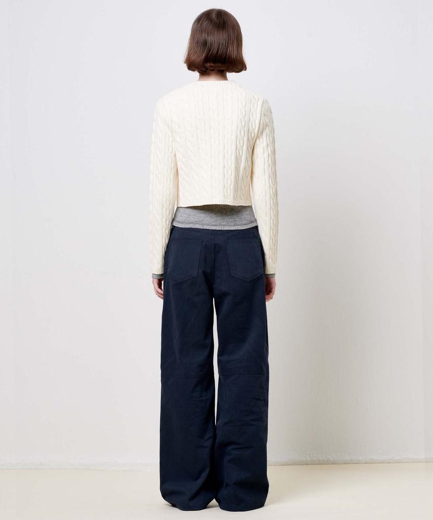 PLAC WOMEN New Preppy Semi-Wide Pants Navy