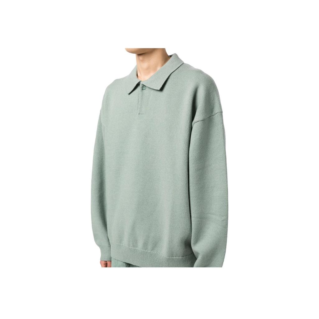 Fear of God Трикотажное поло с длинными рукавами Sycamore для мужчин, зеленые топы 192BT222181F