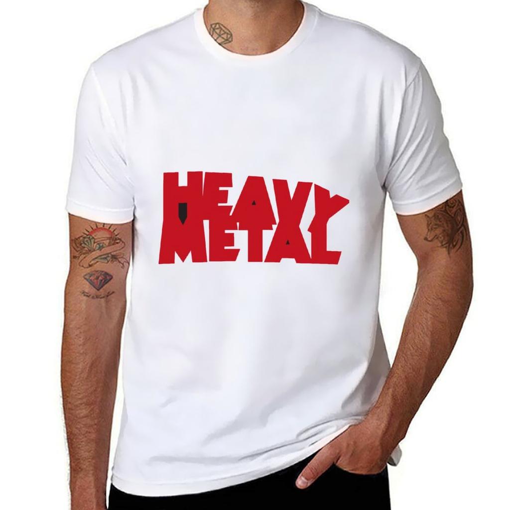 Red Metal Magazine Logo TShirt Big Size Short Sleeve Casual Top
