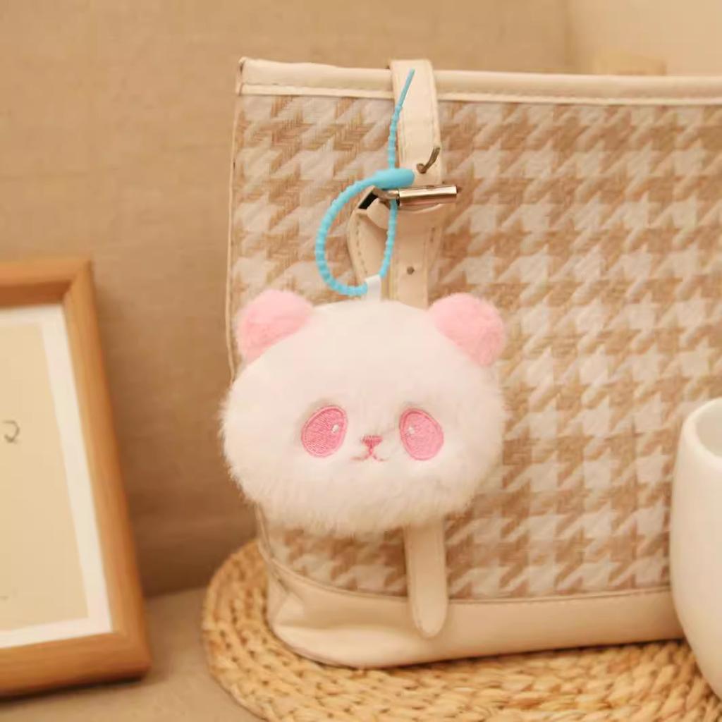 Cute Giant Panda Head Bag Plush Toys Little Panda Coin Wallet Pendant Small Accessories Doll Travel Souvenir