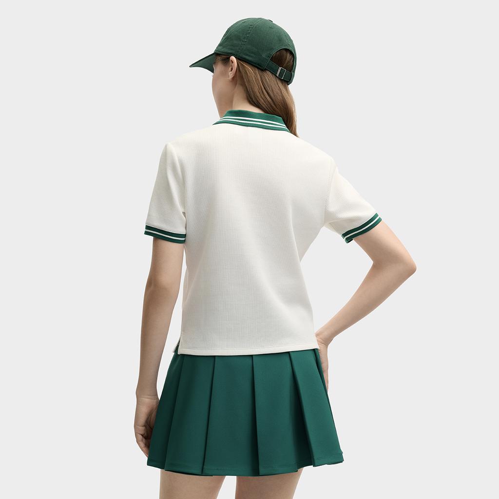 Fila Теннис Женская Мода Удобная Мягкая Повседневная Спортивная Футболка-поло Женские топы Облачно-белый A51W523101F-WT