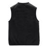 Men's Casual Fleece Solid Color Zipper Vest, Men's Stand-up Collar Lambskin V-neck Vest