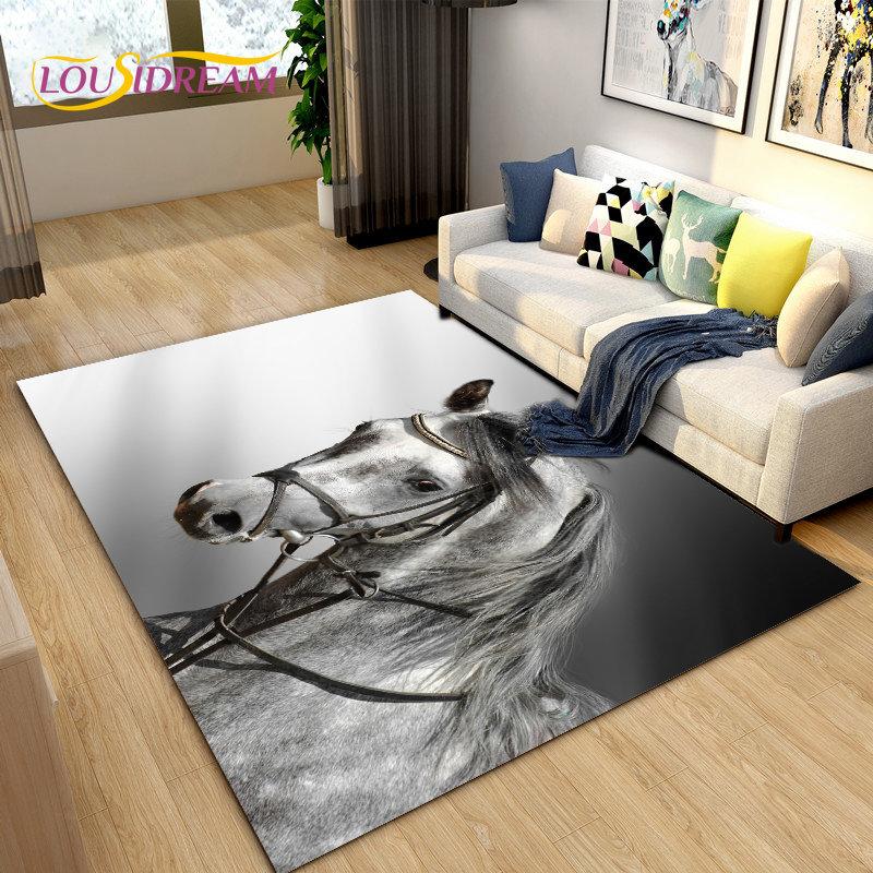 3D коврик с изображением животного Pentium Horse, коврик для гостиной, украшение детской комнаты, детский нескользящий напольный коврик для ползания