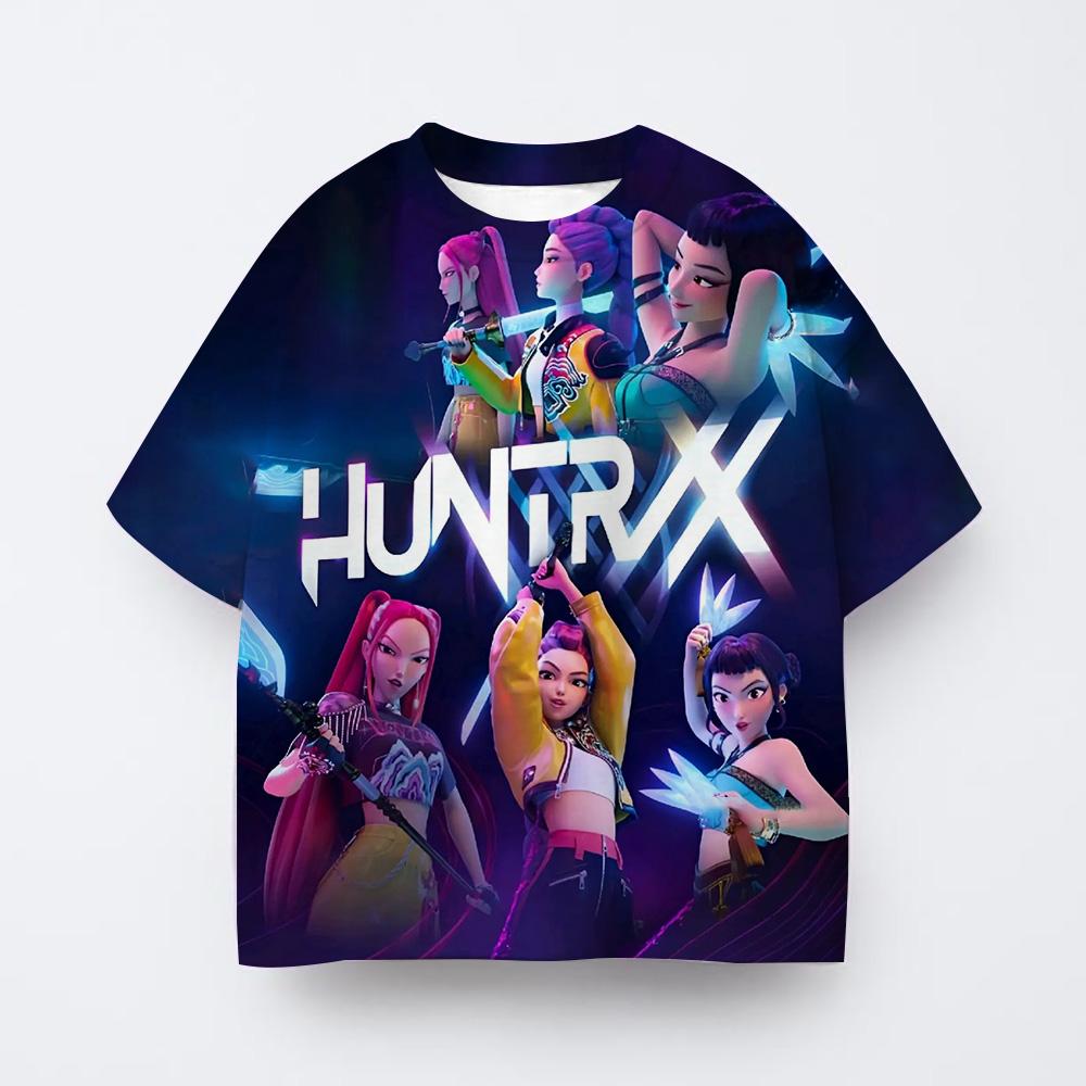 Kids T-shirts Kpop Witch Hunting Group 3D Animal Printed Loose Short Sleeved T-shirt