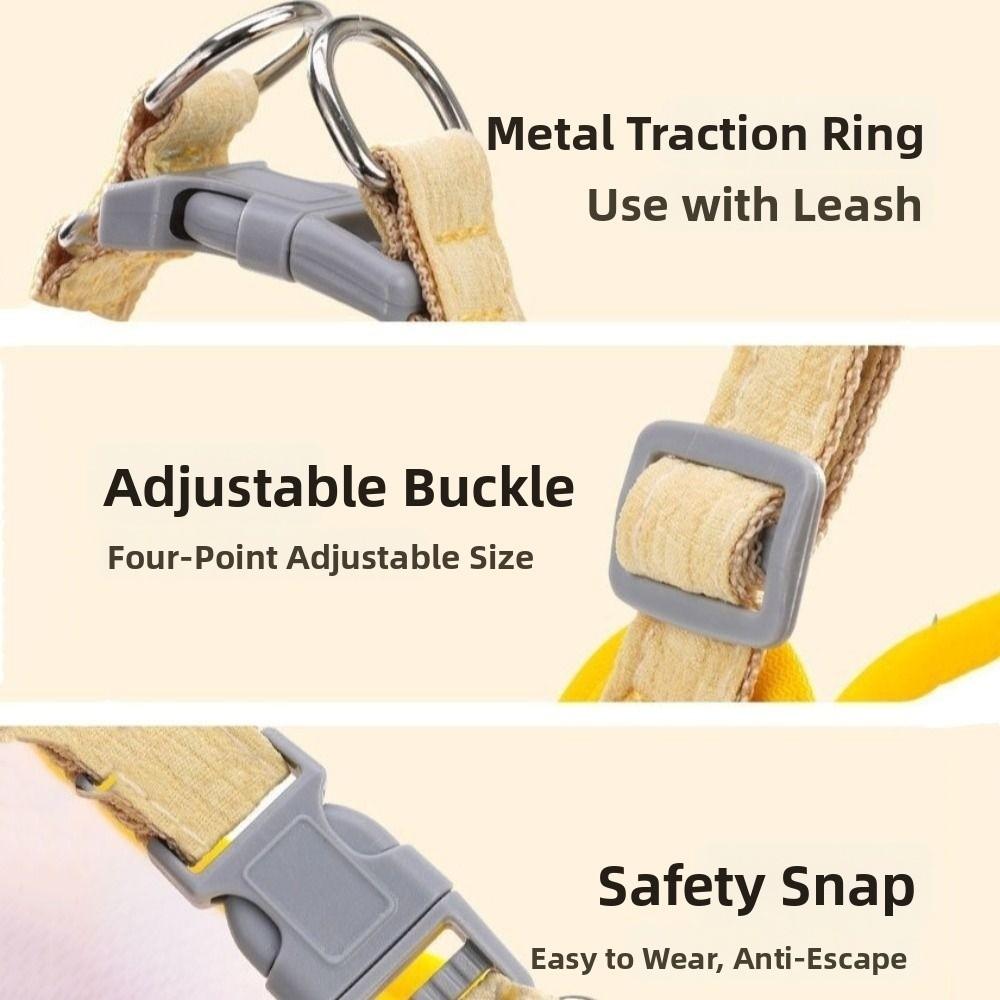 Adjustable Dog Vest Harness Breathable Pet Walking Leash Cute Cat Traction Rope Daily Walking