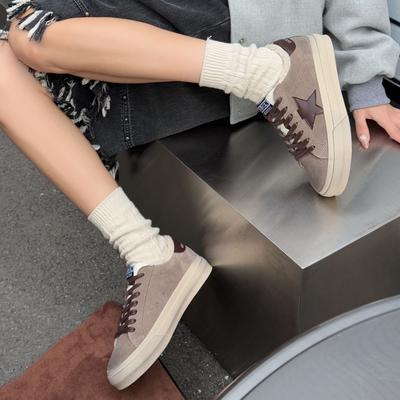 Звездные кеды женские осенне-зимние новые бархатные женские повседневные спортивные универсальные трендовые белые туфли