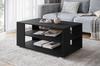 Modern simple rectangular coffee table with shelves 100 cm Matte black