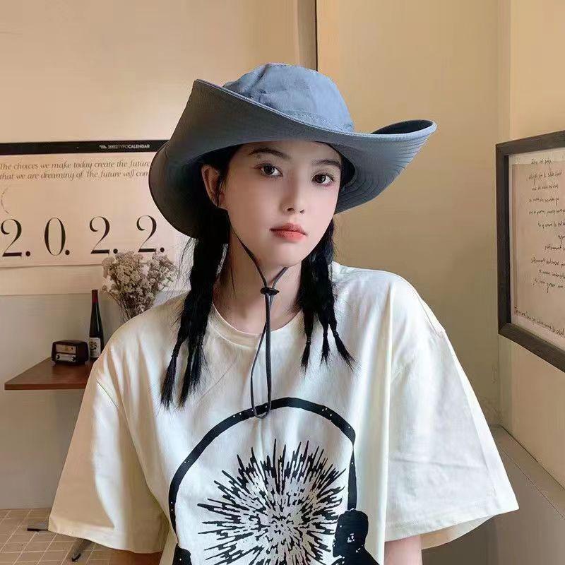 Высококачественные шляпы-ведра с защитой от солнца, широкополые шляпы с регулируемым шнурком-ведром