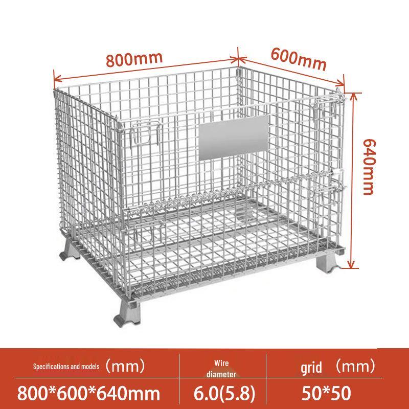 Movable Foldable Metal Storage Cage for Warehouse and Workshop Logistics