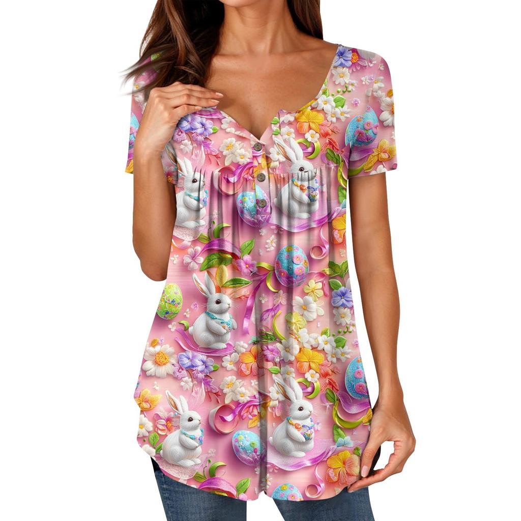 Женские туники, топы, нарядные, повседневные, летние, с принтом, рубашки с коротким рукавом, свободный крой, плиссированный топ в стиле бохо