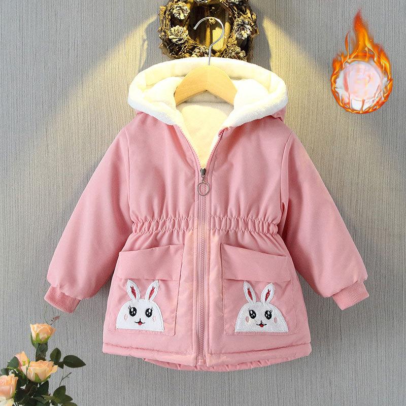 Зимняя одежда для девочек, утепленные куртки, детская одежда с хлопковой подкладкой, одежда для девочек в стиле вестерн, топы из бархата, зимняя одежда с хлопковой подкладкой