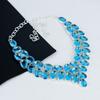 Ожерелье из серебра 925 пробы с драгоценным камнем Swiss Blue Topaz, серебряное ожерелье Swiss Blue Topaz для жены, ожерелье унисекс, подарок на Пасху