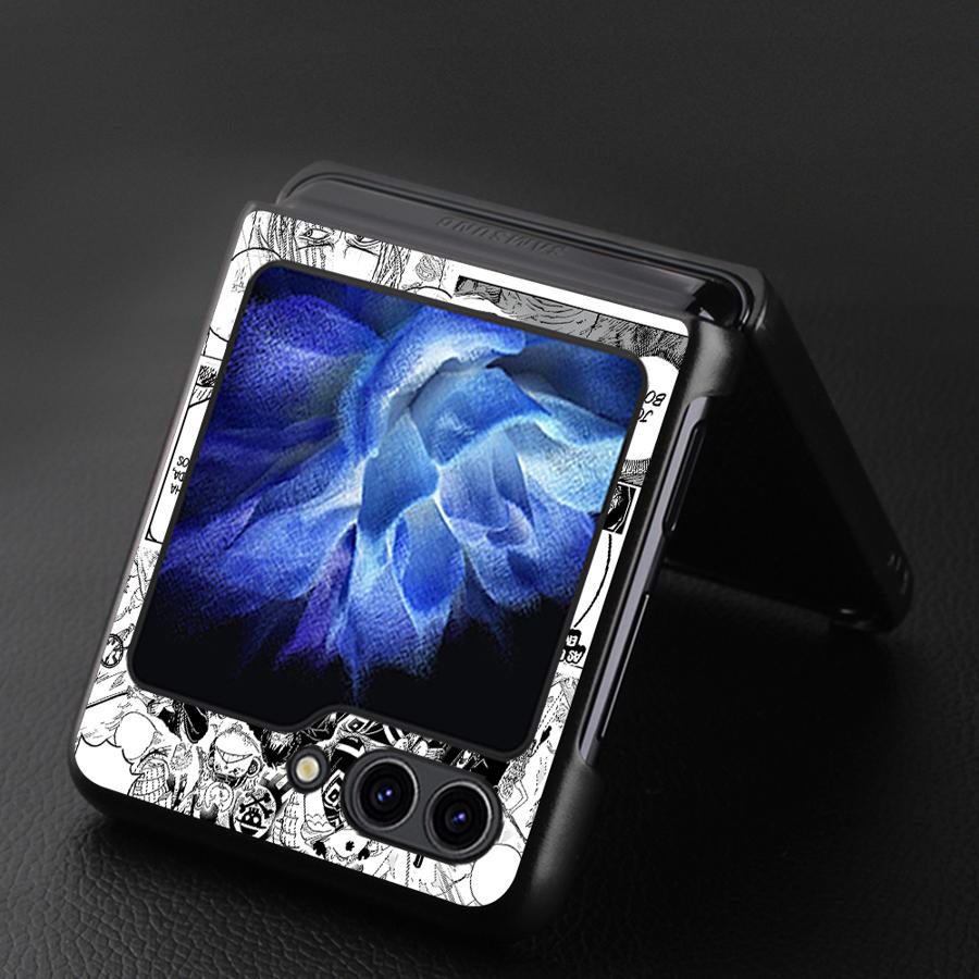 Hard Phone Cover Case for Samsung Galaxy ZFlip5 Z Flip 7 6 5 4 3 ZFlip6 ZFlip3 ZFlip4 ZFlip7 FE One Piece Captain Luffy