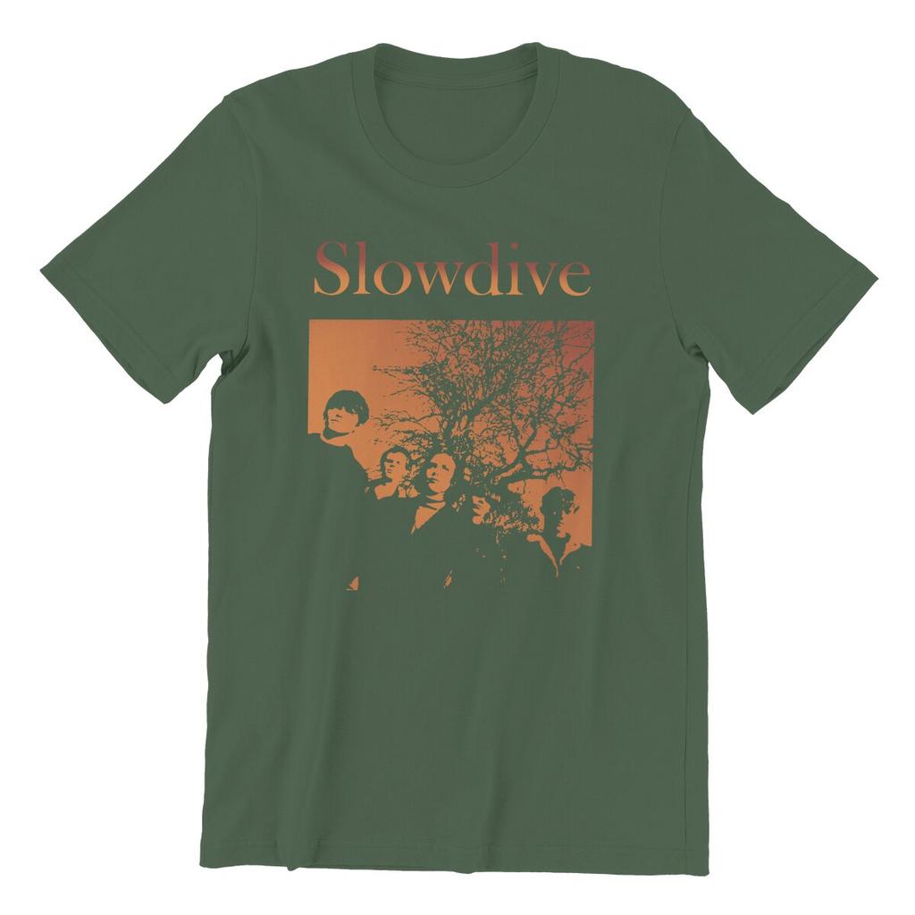 Мужская футболка Slowdive Tour 90-х Хлопковые топы Повседневная футболка с коротким рукавом и круглым вырезом Классические футболки