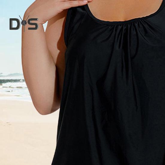 2 шт./комплект женский танкини комплект U-образный вырез без рукавов топы с высокой талией плавки комплект раздельный дизайн пляжная одежда для отдыха