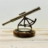 Морской латунный телескоп Алидаде с компасом на базе Подарок на пенсию, подарок для него, подарок для мужа, телескоп для стола, рождественский подарок