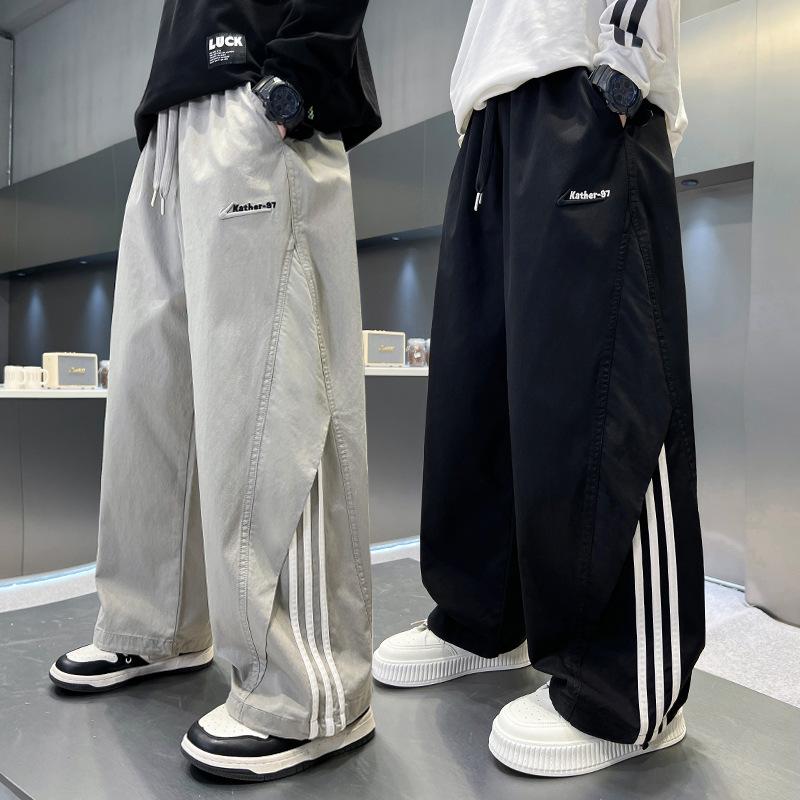 Прямые брюки для мальчиков весна и осень 2025 г. Детские красивые повседневные широкие брюки