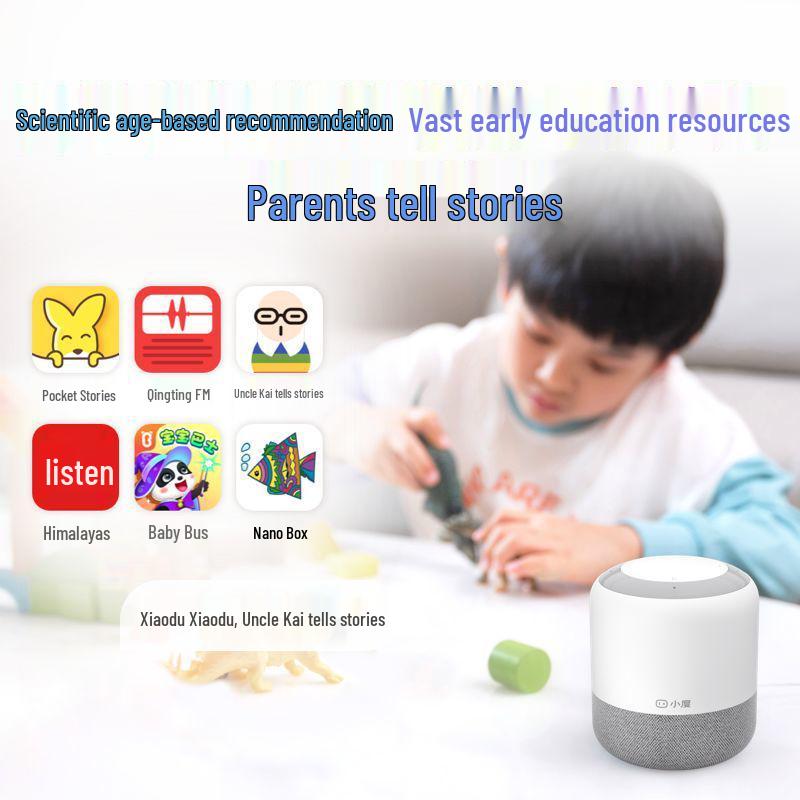 Xiaodu Flagship Smart Speaker with WiFi, Bluetooth, AI Voice Control, and Infrared Home Appliance Control.