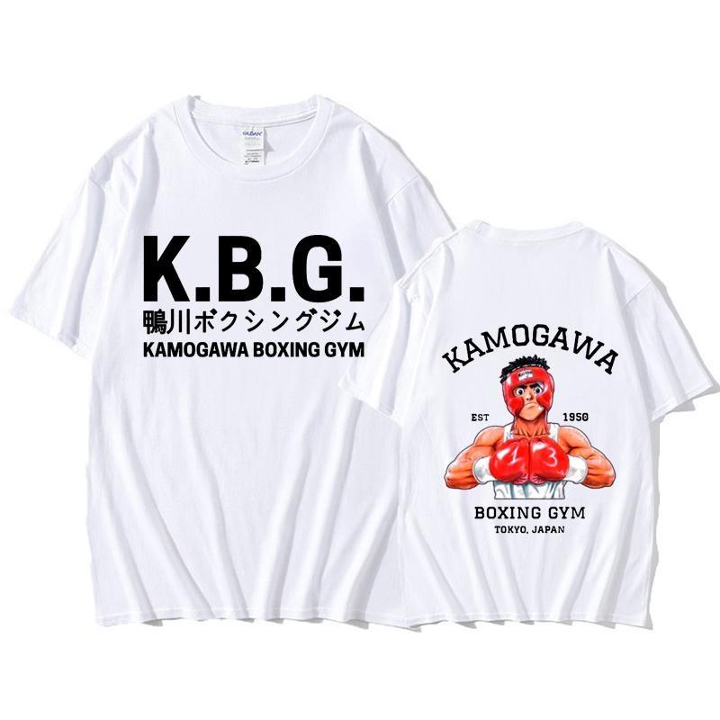 New Hajime No Ippo Kamogawa Boxing Gym T Shirt Men's Fashion Anime Printed Tees Casual Outdoor Personality Loose Short Sleeve