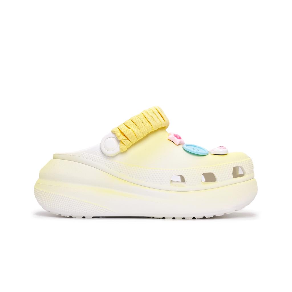 Crocs Сабо Crush Пирог с ананасом EVA Мода Весенне-летняя коллекция Милые Дорожные Повседневные Подарочная сумка Перфорированная обувь Женские Лимонно-желтый