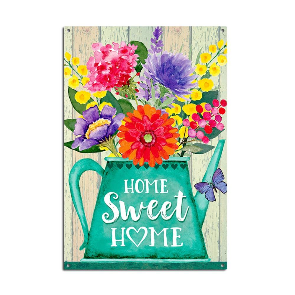 Pastoral Art Plaque Butterfly Wall Decor Garden Metal Plate  Living Room