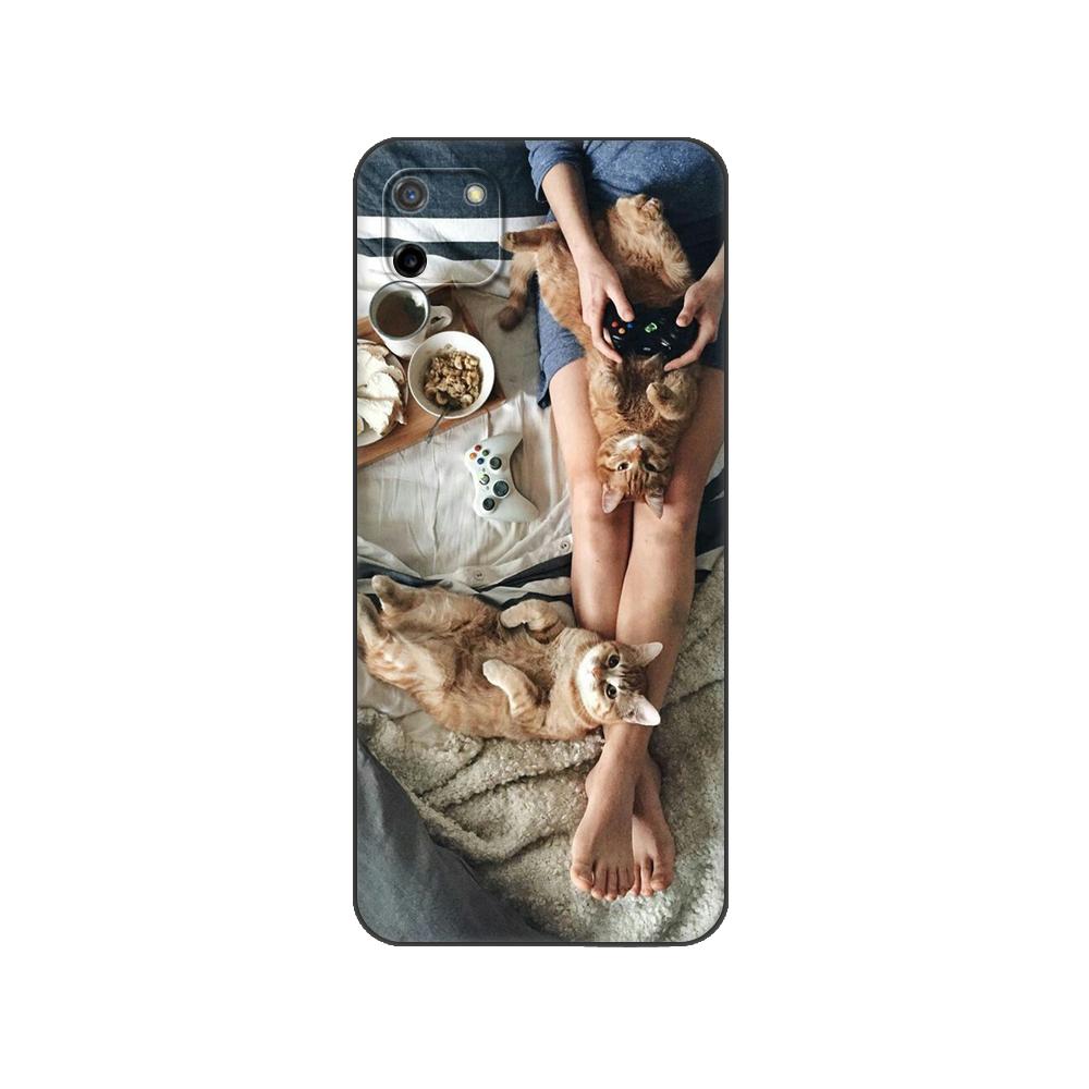 Черный чехол из ТПУ для OPPO Realme C11 2020 2021 C20 C21 C21Y C25Y задняя крышка модная девушка с Рождеством