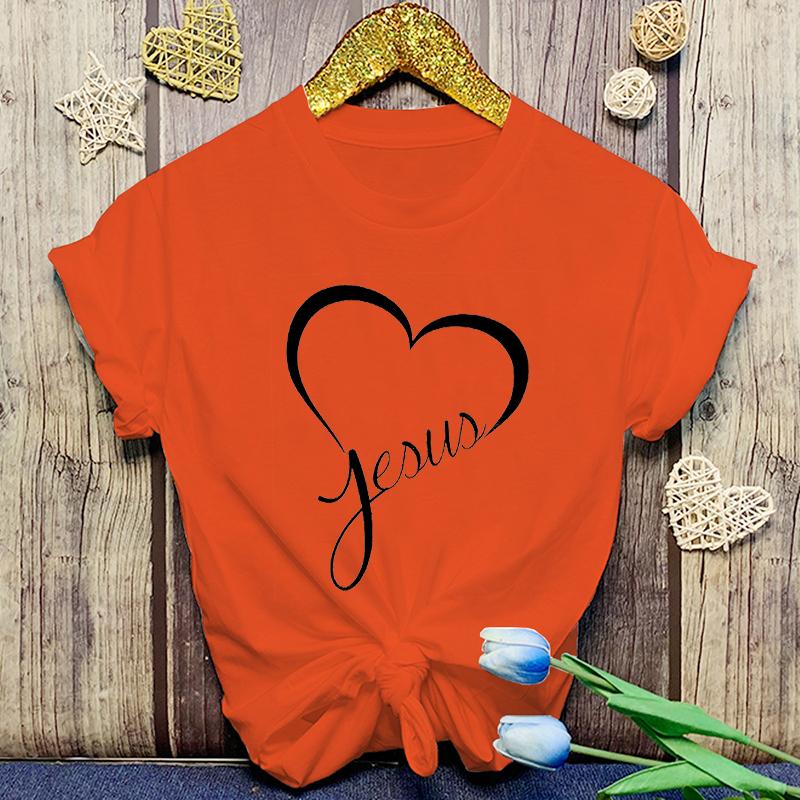 Новые Горячие Христианские Футболки с Принтом Любви Иисуса Женские Мужские Летние Повседневные Футболки с Круглым Вырезом и Коротким Рукавом Модные Рубашки Футболка
