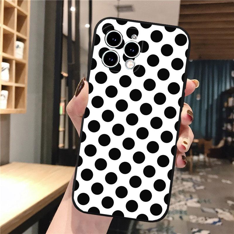 Черно-белый чехол для телефона с леопардовым принтом в горошек для iPhone Samsung Galaxy Redmi Xiaomi Oppo OnePlus Note SA 7 8 9 10 11 12 13 14 20 21 22 23 53 54 Pro Ultra