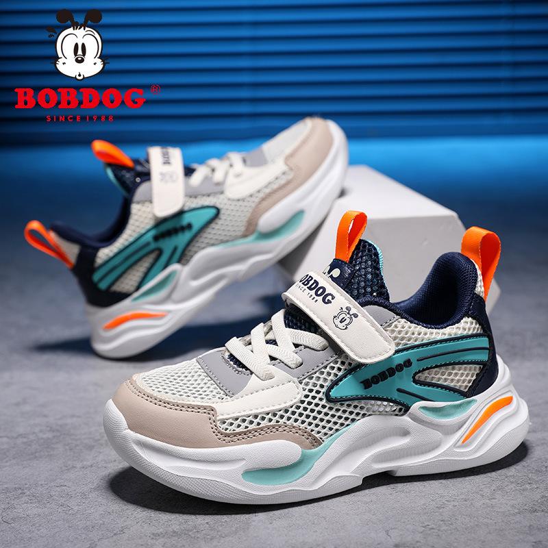 Babudou children's shoes, girls' sports shoes, new summer breathable mesh sneakers for kids, medium and large sizes, casual single-mesh shoes