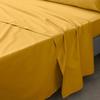 Drap plat - Coton - Jaune curry - 180 x 290 cm - OEKO-TEX® - Lavable à 30°