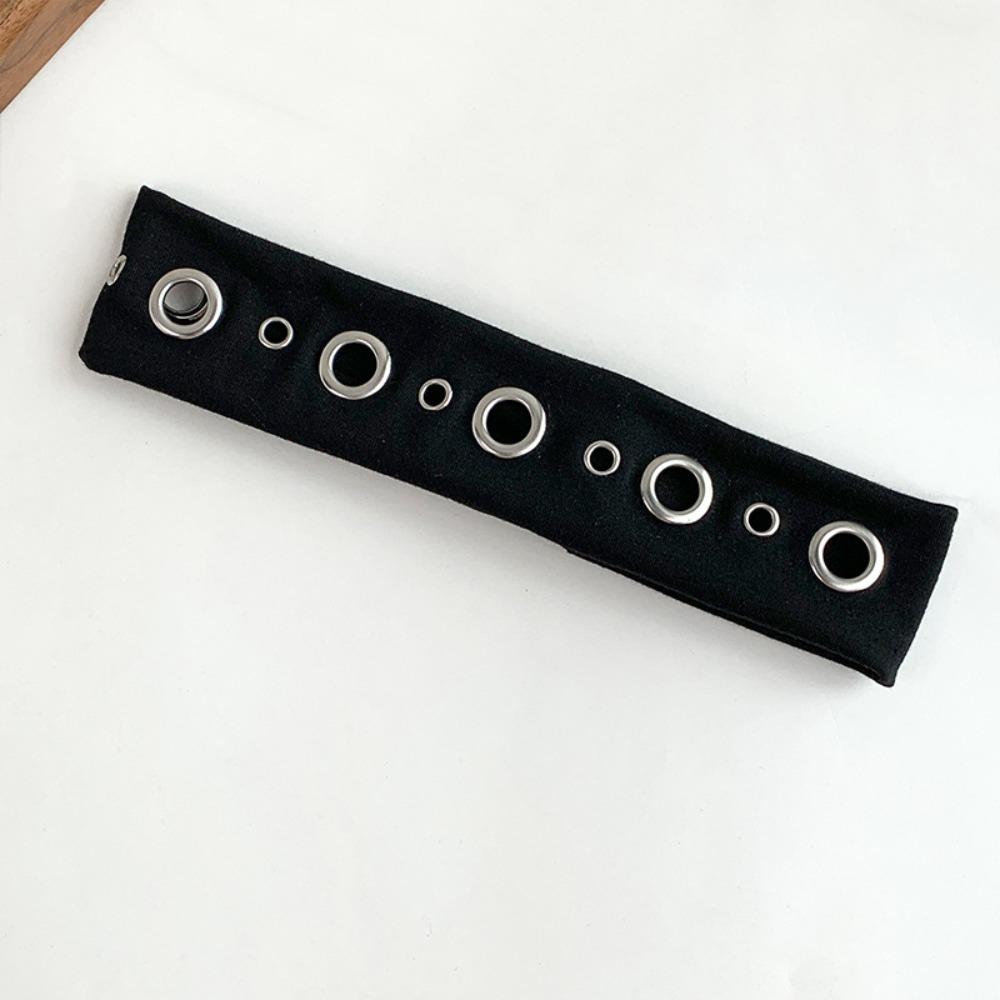 Hollowed Out Eyelets Punk Hairband Sweet Style Vintage Headwrap Retro Face Wash Headband For Women