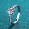 XDY PT950 Moissanite Ring for Women - S925 Silver, Simple Design, Pure Silver Plating