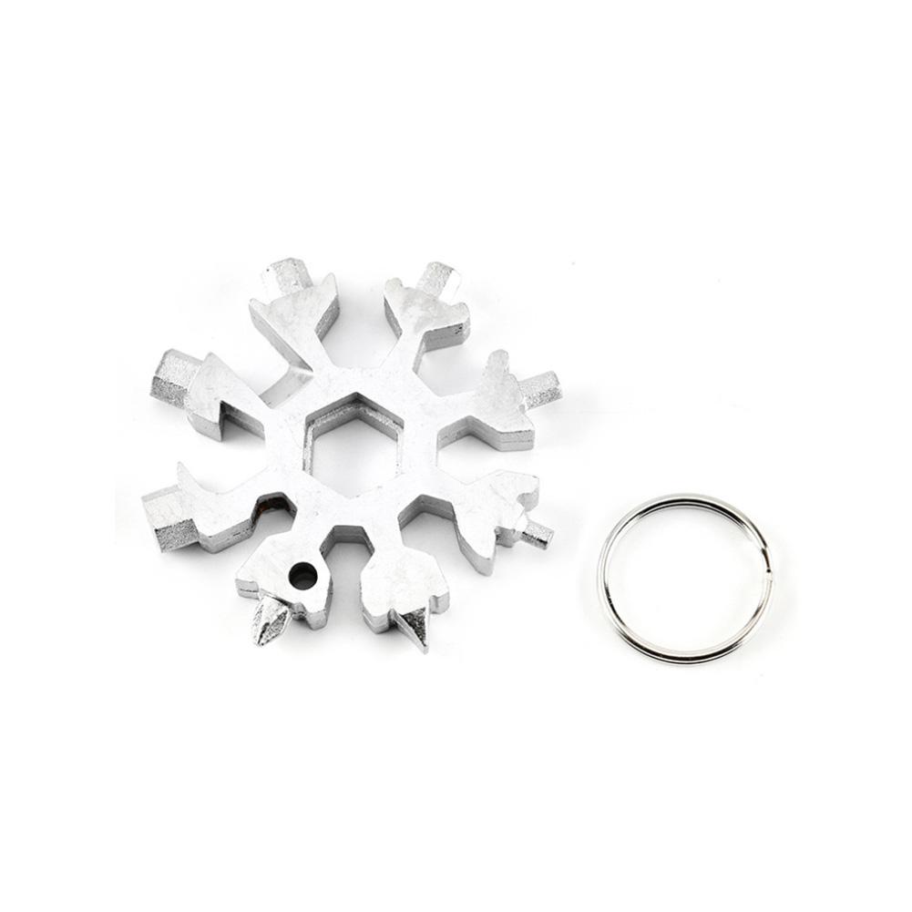 18 In 1 Stainless Steel Snowflake Multi tool Keychain Hand Outdoor Tools