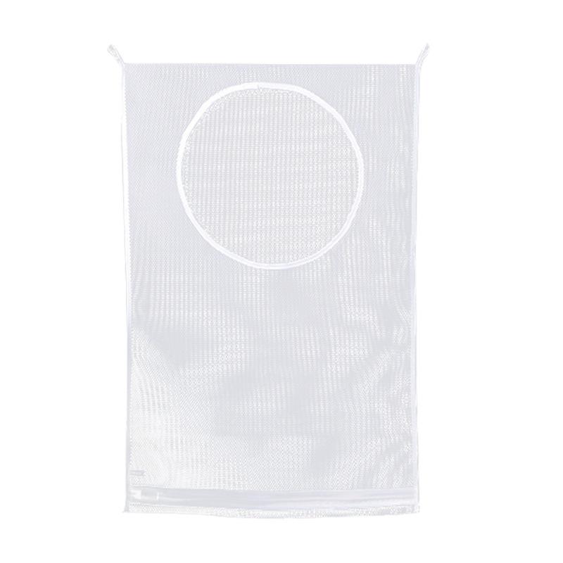 Dirty Clothes Storage Bag Basket Foldable Mesh Laundry Bathroom Wall Hanging Household Clothing Organizer With Hook