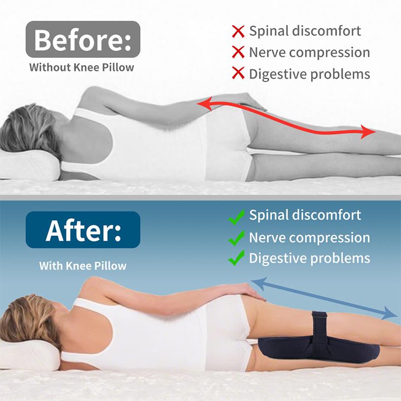 Side Sleeping Leg Pillow, Soft and Comfortable, for Sofa & Bed Sleep, Prevents Leg Rubbing, Side Sleeper Sciatica Relief Pillow